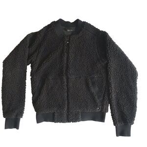 prAna Polar Escape Sherpa Fleece Jacket Womens Size M Black Reversible Bomber
